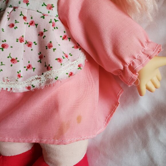 Vintage 1980’s Komfy Kids Ice Cream Doll w/Pink Yarn Hair, Hat & Dress GUC - Picture 7 of 7